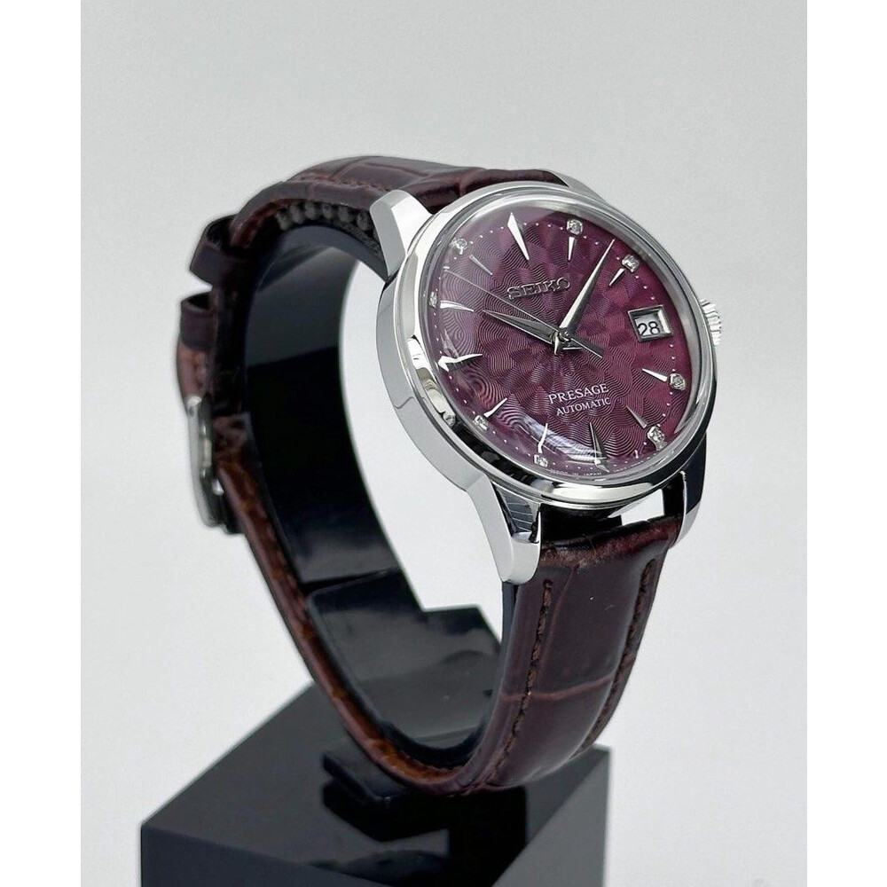 Custom Seiko Mod Maroon Red Diamond Sakura Presage 33mm